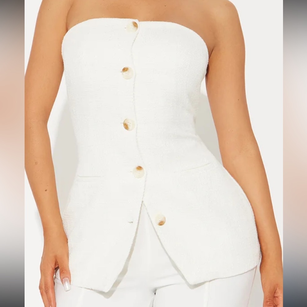 Fashion Nova White Strapless Vest